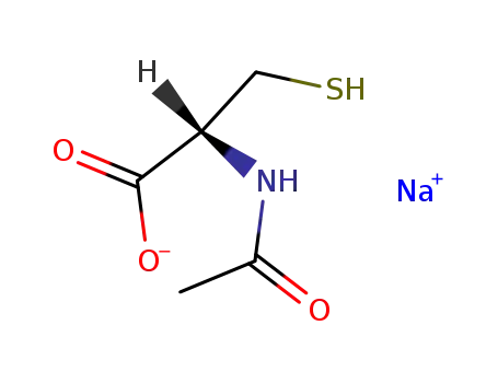 Molecular Structure of 19542-74-6 (sodium N-acetyl-L-cysteinate)