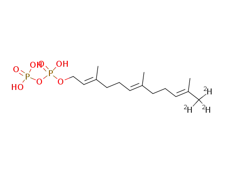 Molecular Structure of 125951-22-6 ((2E,6E,10E)-3,7,11-trimethyl[12,12,12-2H<sub>3</sub>]dodeca-2,6,10-trienyl diphosphate)