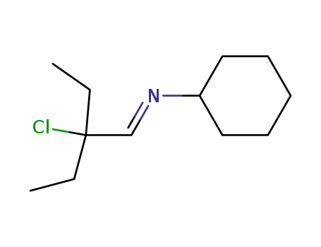 Molecular Structure of 62134-63-8 (Cyclohexanamine, N-(2-chloro-2-ethylbutylidene)-, (E)-)