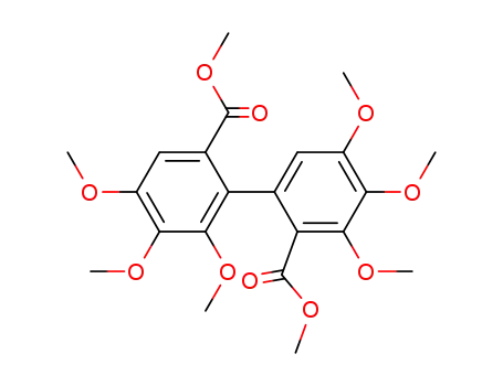 Molecular Structure of 80141-06-6 (dimethyl 3,4,4',5,5',6'-hexamethoxybiphenyl-2,2'-dicarboxylate)