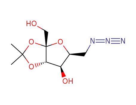 Molecular Structure of 126210-25-1 (.alpha.-L-Sorbofuranose, 6-azido-6-deoxy-2,3-O-(1-methylethylidene)-)