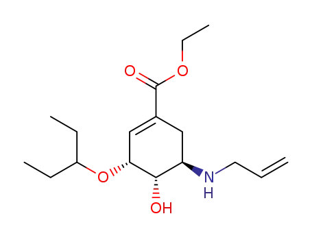 Molecular Structure of 312904-11-3 (ethyl (3R,4S,5R)-5-N-allyllamino-3-(1-ethylpropoxy)-4-hydroxy-1-cyclohexene-1-carboxylate)