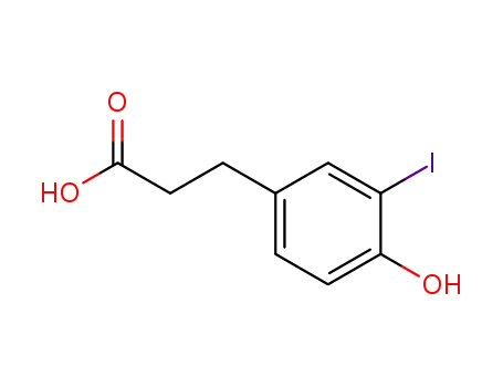 Molecular Structure of 53937-19-2 (3-(4-hydroxy-3-iodophenyl)propionic acid)