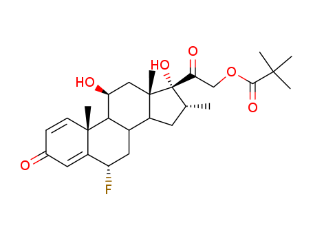 Pregna-1,4-diene-3,20-dione,21-(2,2-dimethyl-1-oxopropoxy)-6-fluoro-11,17-dihydroxy-16-methyl-, (6a,11b,16a)- (9CI)