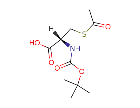 Molecular Structure of 21948-02-7 (N-(tert-butoxycarbonyl)-S-acetyl-L-cysteine)