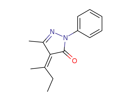 Molecular Structure of 111064-16-5 ((Z)-4-(butan-2-ylidene)-5-methyl-2-phenyl-2,4-dihydro-3H-pyrazol-3-one)