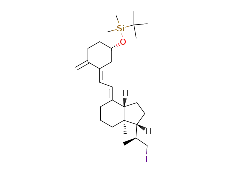Molecular Structure of 170081-45-5 (TERT-BUTYL-(3-{2-[1-(2-IODO-1-METHYL-ETHYL)-7A-METHYL-OCTAHYDRO-INDEN-4-YLIDENE]-ETHYLIDENE}-4-METHYLENE-CYCLOHEXYLOXY)-DIMETHYL-SILANE)