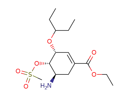 1-Cyclohexene-1-carboxylic acid,
5-amino-3-(1-ethylpropoxy)-4-[(methylsulfonyl)oxy]-, ethyl ester,
(3R,4S,5R)-