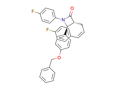 Molecular Structure of 1206694-77-0 ((3R,4S)-4-[4-(benzyloxy)phenyl]-1-(4-fluorophenyl)-3-[(Z)-3-(4-fluorophenyl)allyl]azetidin-2-one)