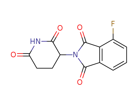 Molecular Structure of 835616-60-9 (2-(2,6-dioxopiperidin-3-yl)-4-fluoroisoindoline-1,3-dione)