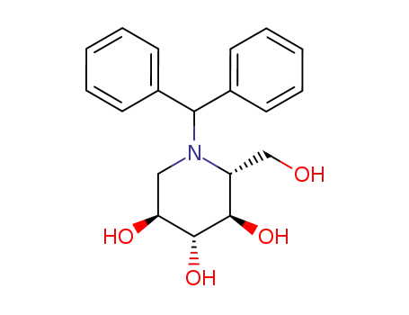 Molecular Structure of 132198-14-2 (N-Benzhydryl-1-deoxynojirimycin)