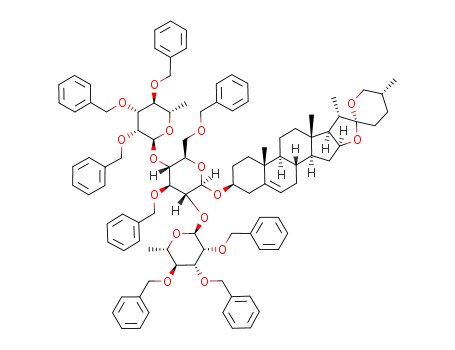 diosgenyl 3,6-di-O-benzyl-2,4-di-O-(2,3,4-tri-O-benzyl-α-L-rhamnopyranosyl)-β-D-glucopyranoside