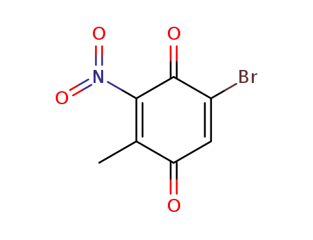 Molecular Structure of 89883-11-4 (2,5-Cyclohexadiene-1,4-dione, 5-bromo-2-methyl-3-nitro-)