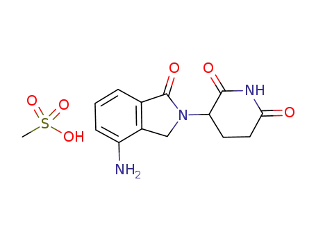 Molecular Structure of 1187443-54-4 (3-(4-amino-1-oxo-1,3-dihydro-isoindol-2-yl)piperidine-2,6-dione methylsufonate)