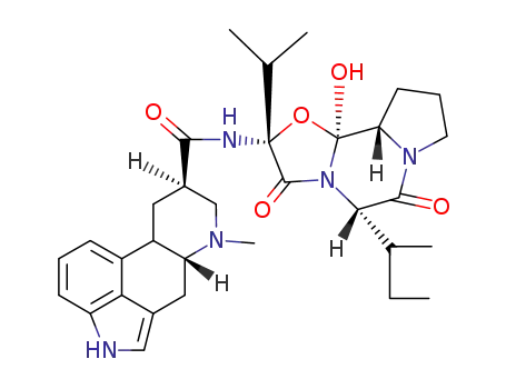 Molecular Structure of 19467-62-0 (Ergotaman-3',6',18-trione,9,10-dihydro-12'- hydroxy-2'-(1-methylethyl)-5'-[(1S)-1- methylpropyl]-,(5'R,10R)- )