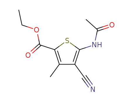 Molecular Structure of 23903-49-3 (ethyl 5-acetamido-4-cyano-3-methylthenoate)