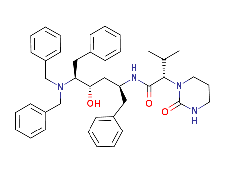 1(2H)-PYRIMIDINEACETAMIDE, N-[(1S,3S,4S)-4-[BIS(PHENYLMETHYL)AMINO]-3-HYDROXY-5-PHENYL-1-(PHENYLMETHYL)PENTYL]TETRAHYDRO-A-(1-METHYLETHYL)-2-OXO-, (AS)-CAS