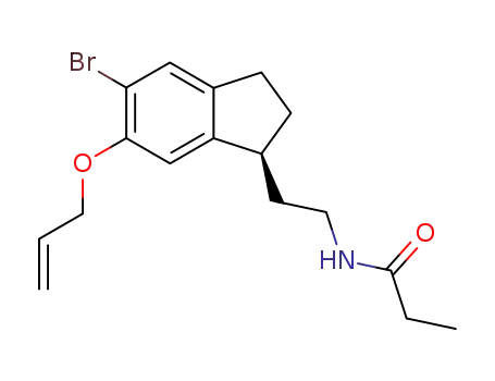 Molecular Structure of 196597-85-0 ((S)-N-[2-(6-allyloxy-5-bromo-2,3-dihydro-1H-inden-1-yl)ethyl]propionamide)