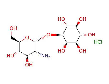 Molecular Structure of 1228173-30-5 (1-O-(2-amino-2-deoxy-α-D-glucopyranosyl)-D-myo-inositol hydrochloride)