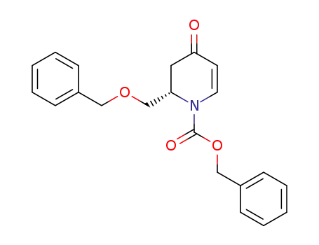Molecular Structure of 389092-25-5 (1(2H)-Pyridinecarboxylic acid,
3,4-dihydro-4-oxo-2-[(phenylmethoxy)methyl]-, phenylmethyl ester, (2S)-)