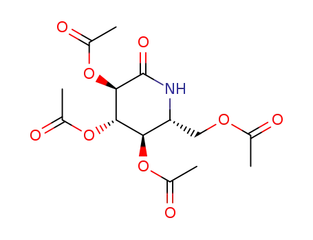 Molecular Structure of 134735-73-2 (2-Piperidinone, 3,4,5-tris(acetyloxy)-6-[(acetyloxy)methyl]-,
(3R,4S,5R,6R)-)