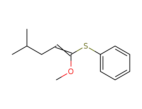 Molecular Structure of 88738-28-7 (Benzene, [(1-methoxy-4-methyl-1-pentenyl)thio]-, (E)-)
