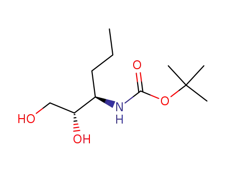 Molecular Structure of 501033-83-6 (Carbamic acid, [(1R)-1-[(1S)-1,2-dihydroxyethyl]butyl]-,
1,1-dimethylethyl ester)