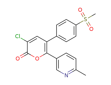3-chloro-6-(6-methylpyridin-3-yl)-5-(4-(methylsulfonyl)phenyl)-2H-pyran-2-one