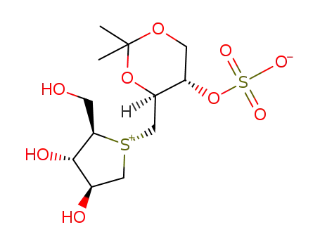 Molecular Structure of 438576-21-7 (1,4-dideoxy-1,4-{(S)-[(2S,3S)-2,4-O-isopropylidene-3-(sulfooxy)butyl]episulfonioylidene}-D-arabinitol)