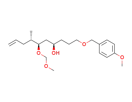 Molecular Structure of 825612-66-6 (9-Decen-4-ol,
6-(methoxymethoxy)-1-[(4-methoxyphenyl)methoxy]-7-methyl-,
(4R,6R,7S)-)