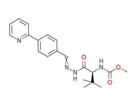Molecular Structure of 1003888-24-1 ((S)-[2,2-dimethyl-1-(4-pyridin-2-yl-benzylidene-hydrazinocarbonyl)-propyl]-carbamic acid methyl ester)