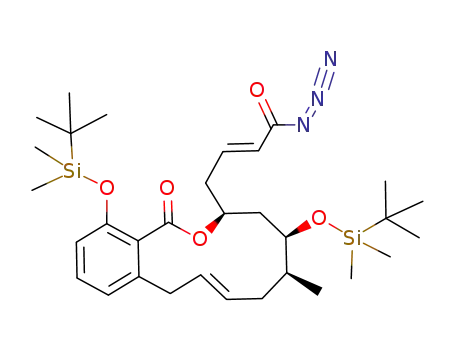 Molecular Structure of 350794-21-7 ((12E)-(7S,9R,10S)-7-[(2E)-4-azido-4-oxo-but-2-enyl]-4,9-bis-(tert-butyldimethylsilyloxy)-10-methyl-7,8,9,10,11,14-hexahydro-6-oxa-benzocyclodecen-5-one)