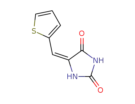 Molecular Structure of 89939-28-6 (5-thiophen-2-ylmethylene-imidazolidine-2,4-dione)