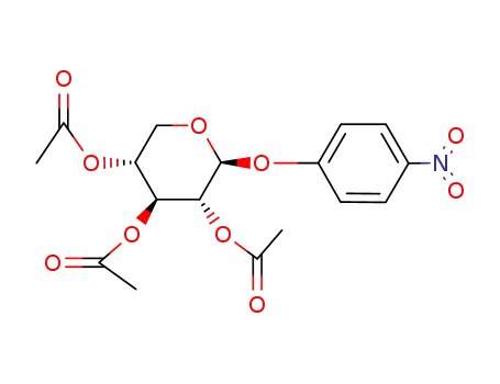 Molecular Structure of 94921-63-8 (1-O-(4-nitrophenyl)-2,3,4-tri-O-acetyl-β-D-xylopyranoside)