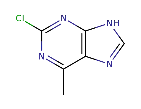 Molecular Structure of 1681-19-2 (2-chloro-6-methyl-9H-purine)