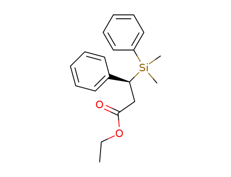 Molecular Structure of 67263-05-2 (Benzenepropanoic acid, b-(dimethylphenylsilyl)-, ethyl ester)