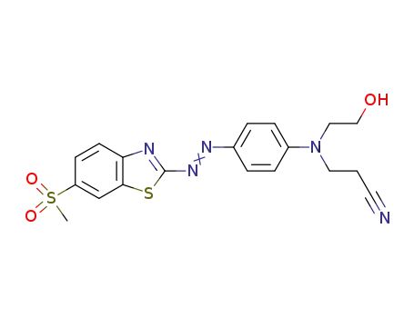 Molecular Structure of 24170-48-7 (3-[(2-hydroxyethyl)[4-[[6-(methylsulphonyl)benzothiazol-2-yl]azo]phenyl]amino]propiononitrile)