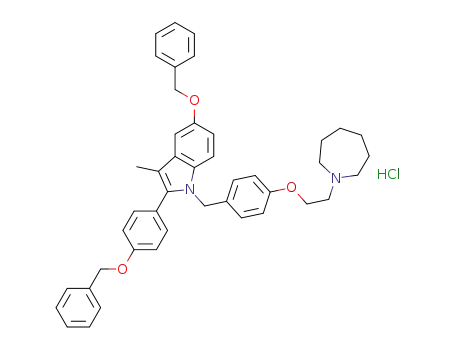 5-benzyloxy-2-(4-benzyloxyphenyl)-3-methyl-1-[4-(2-azepan-1-ylethoxy)benzyl]-1H-indole hydrochloride
