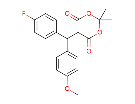 Molecular Structure of 1266101-51-2 (5-((4-fluorophenyl)(4-methoxyphenyl)methyl)-2,2-dimethyl-1,3-dioxane-4,6-dione)