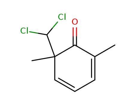 Molecular Structure of 14789-76-5 (6-(dichloromethyl)-2,6-dimethylcyclohexa-2,4-dien-1-one)