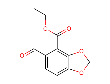Molecular Structure of 75267-17-3 (5-formyl-benzo[1,3]dioxole-4-carboxylic acid ethyl ester)