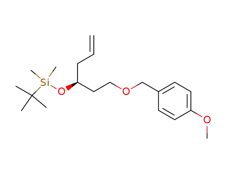 Molecular Structure of 380909-41-1 ((S)-tert-butyl((1-((4-methoxybenzyl)oxy)hex-5-en-3-yl)oxy)dimethylsilane)