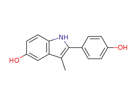 Molecular Structure of 91444-54-1 (2-(4-hydroxyphenyl)-3-methyl-1H-indol-5-ol)