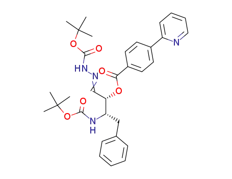 Molecular Structure of 198905-09-8 (4-Pyridin-2-yl-benzoic acid (1R,2S)-2-tert-butoxycarbonylamino-1-(tert-butoxycarbonyl-hydrazonomethyl)-3-phenyl-propyl ester)