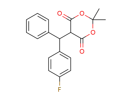 Molecular Structure of 1266101-38-5 (5-((4-fluorophenyl)(phenyl)methyl)-2,2-dimethyl-1,3-dioxane-4,6-dione)