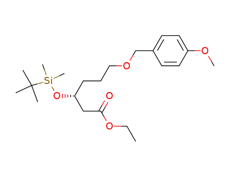 Hexanoic acid,
3-[[(1,1-dimethylethyl)dimethylsilyl]oxy]-6-[(4-methoxyphenyl)methoxy]-,
ethyl ester, (3R)-