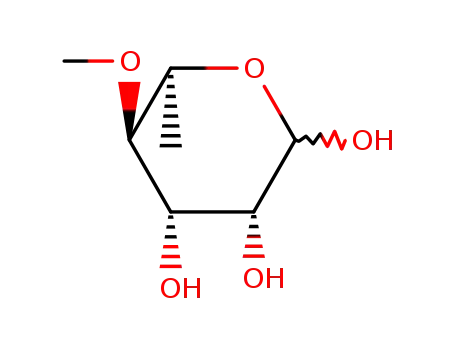 Molecular Structure of 33164-13-5 (4-O-Methyl-6-deoxy-D-altropyranose)