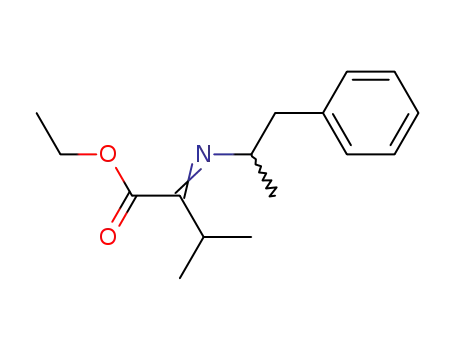 Molecular Structure of 87670-06-2 (3-Methyl-2-[(E)-1-methyl-2-phenyl-ethylimino]-butyric acid ethyl ester)