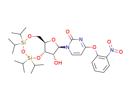 Molecular Structure of 108782-90-7 (1-(3',5'-O-1,1,3,3-tetraisopropyl-1,3-disilyl)-β-D-ribofuranosyl-4-(2-nitrophenyl)-2-pyrimidinone)