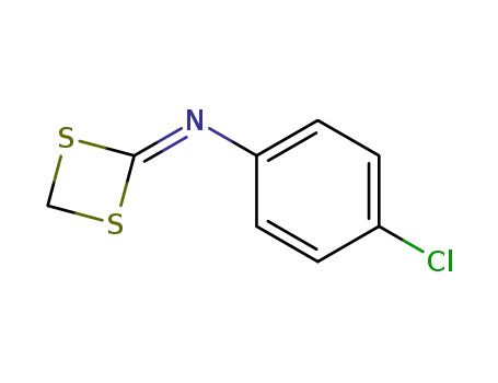 Molecular Structure of 50435-27-3 ((4-Chloro-phenyl)-[1,3]dithietan-2-ylidene-amine)